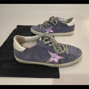 Golden goose super star blue suede size 6